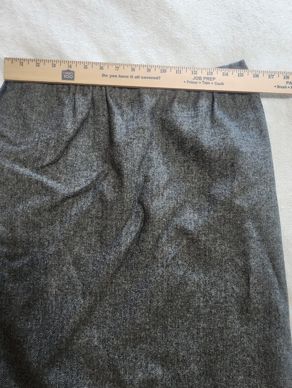 Vintage Pendleton Wool Skirt Suit Set Blazer Grey Herringbone Size 12 USA Made - Picture 9 of 16